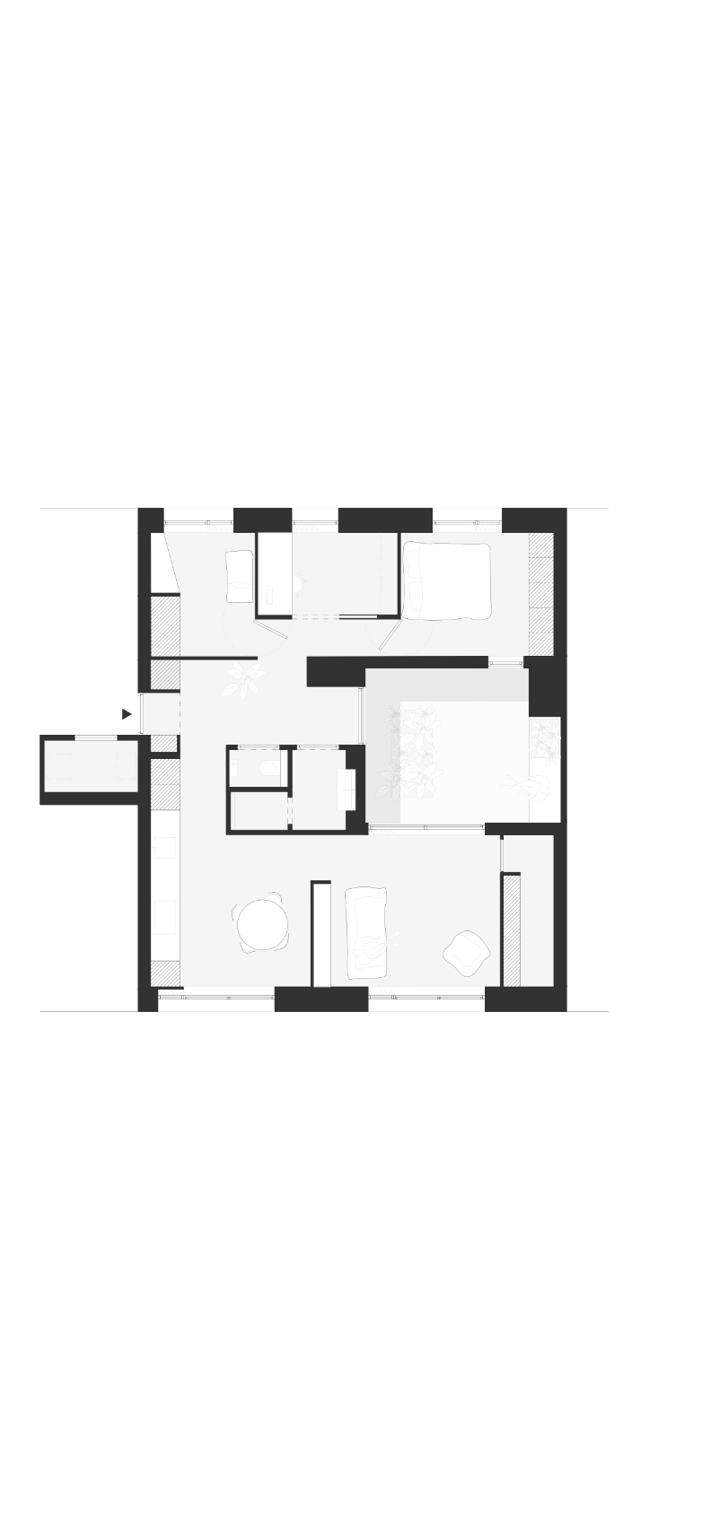 patio apartment plattegrond